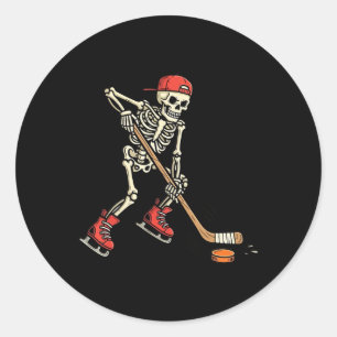 Skelett-Eishockey-Halloween-Kostüm Gruseliger Spor Runder Aufkleber
