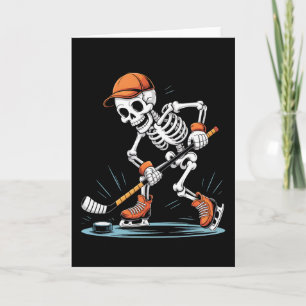Skelett-Eishockey-Halloween-Kostüm Karte