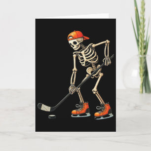 Skelett-Eishockey-Halloween-Kostüm Männer Jungen K Karte
