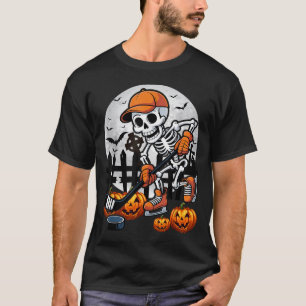 Skelett-Eishockey-Halloween-Kostüm Männer Jungen K T-Shirt