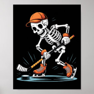 Skelett-Eishockey-Halloween-Kostüm Poster