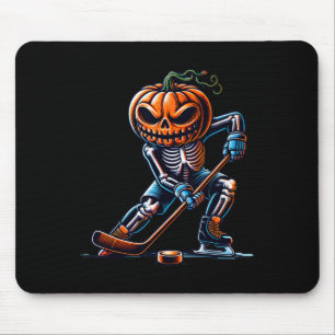 Skelett-Eishockey-Halloween-Kürbis-Hockey Herren Mousepad