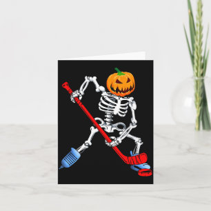 Skelett-Eishockey-Halloween-Kürbis-Hockey Karte