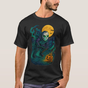 Skelett-Eishockey-Halloween-Sportkostüm Männer Bo T-Shirt