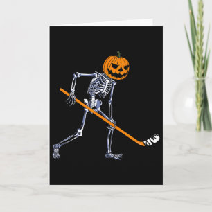 Skelett-Eishockey-Kürbis-Halloween-Kostüm Männer Karte