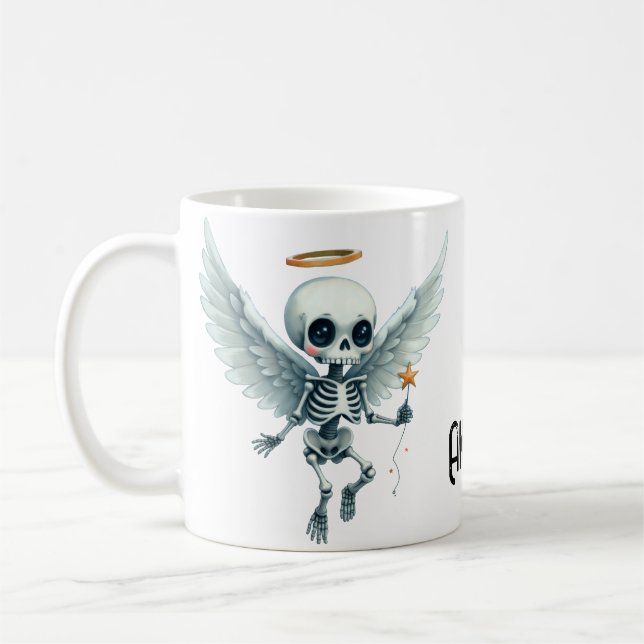 Skelett-Engel – Die süße Seite des Jenseits.  Kaffeetasse (Links)