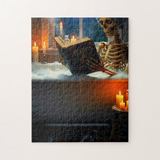 Skelett entspannt sich im Bad Puzzle