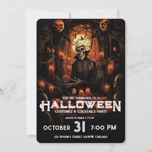 Skelett-Erwachsene-Halloween-Grusel-Cocktailparty  Einladung