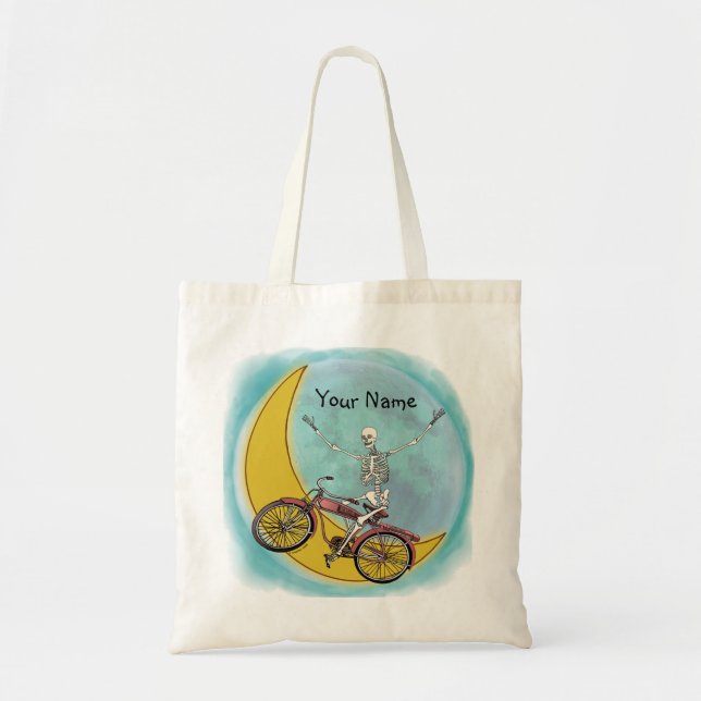 Skelett fährt Fahrrad Tragetasche (Vorne)