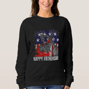 Skelett fährt Motorrad Frohen Vatertag Lustig Sweatshirt