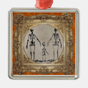 Skelett-Familien-Schmuckstück Ornament Aus Metall