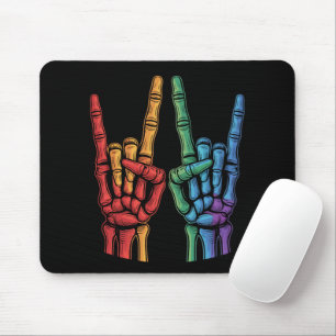 Skelett-Felsen-Hand LGBTQ-Regenbogenflagge Gay Pri Mousepad