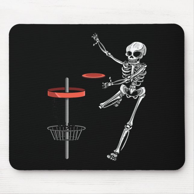 Skelett-Flugscheiben-Golfscheibe Halloween-Frisbee Mousepad (Vorne)