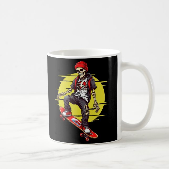 Skelett für Skateboarding Kaffeetasse (Rechts)