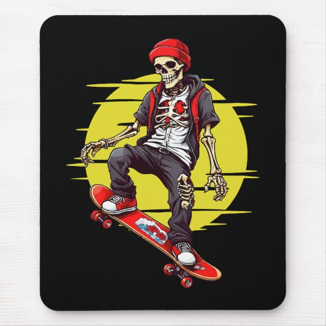 Skelett für Skateboarding Mousepad (Vorne)
