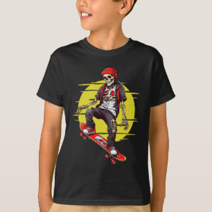 Skelett für Skateboarding T-Shirt