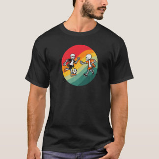 Skelett Fußball Halloween Grusel T-Shirt