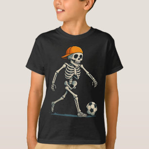 Skelett Fußball Halloween Lazy Kostüm Lustige Männ T-Shirt