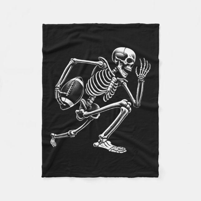 Skelett Fußball Halloween Skull Lover Fleecedecke (Vorderseite)