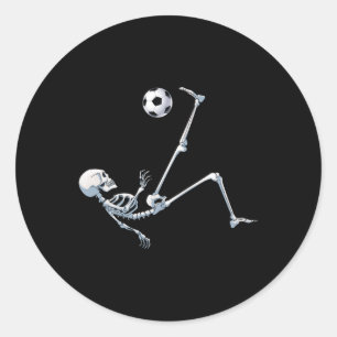 Skelett Fußball Halloween T-Shirt Kostüm G Runder Aufkleber