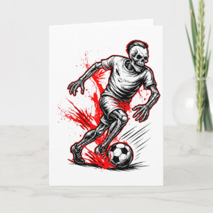 Skelett-Fußballspieler - Gruseliger Halloween-Geis Karte