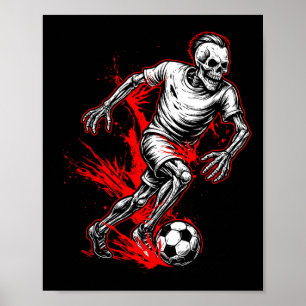 Skelett-Fußballspieler - Gruseliger Halloween-Geis Poster
