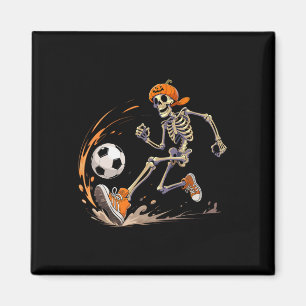 Skelett-Fußballspieler Kürbiskopf Lustiger Hallowe Magnet