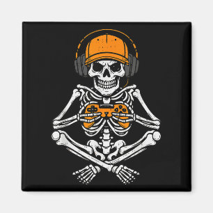 Skelett-Gamer-Videospiel-Halloween-Kostüm Junge Magnet