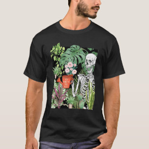 Skelett-Gartenbau-Totenkopf-Pflanze-Gärtner Lustig T-Shirt
