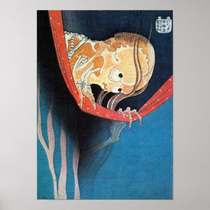 Skelett-Geist, Hokusai Poster