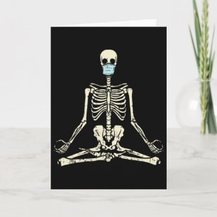 Skelett-Gesichtsmaske Lotus Yoga Yogi Halloween Qu Karte