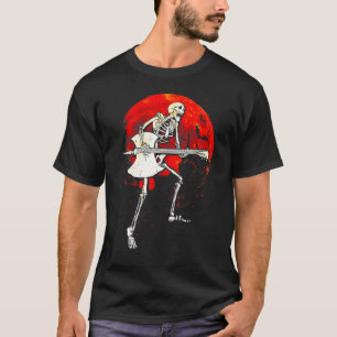 Skelett Gitarre Electric Acoustic Hallowee spielen T-Shirt