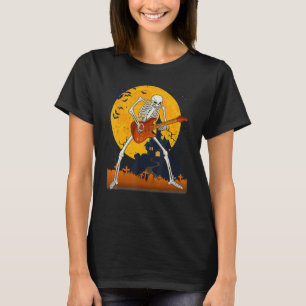Skelett Gitarre Electric Acoustic Hallowee spielen T-Shirt