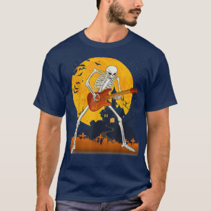 Skelett Gitarre Electric Acoustic Hallowee spielen T-Shirt