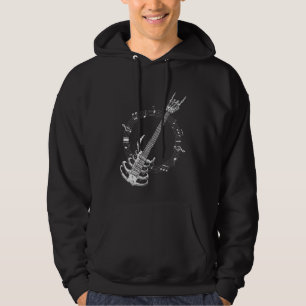 Skelett Gitarre Lover Rock Musik Fan Hoodie