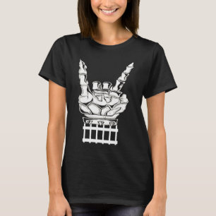 Skelett Gitarre Rock & Roll Totenkopf Gitarrist Mu T-Shirt