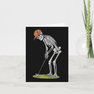 Skelett Golf Halloween Golfer Golf Spieler Lustig Karte