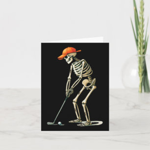 Skelett Golf Halloween Golfer Golfspieler Lustig M Karte