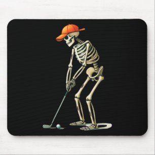Skelett Golf Halloween Golfer Golfspieler Lustig M Mousepad