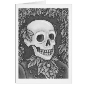 SKELETT-GOTH-GENTLEMAN-TOTENKOPF-GRUßKARTE Leer
