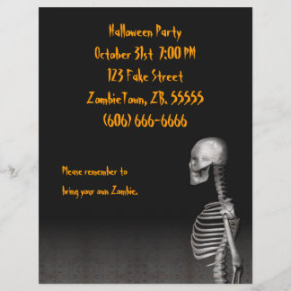Skelett - Halloween-Flugblatt Flyer