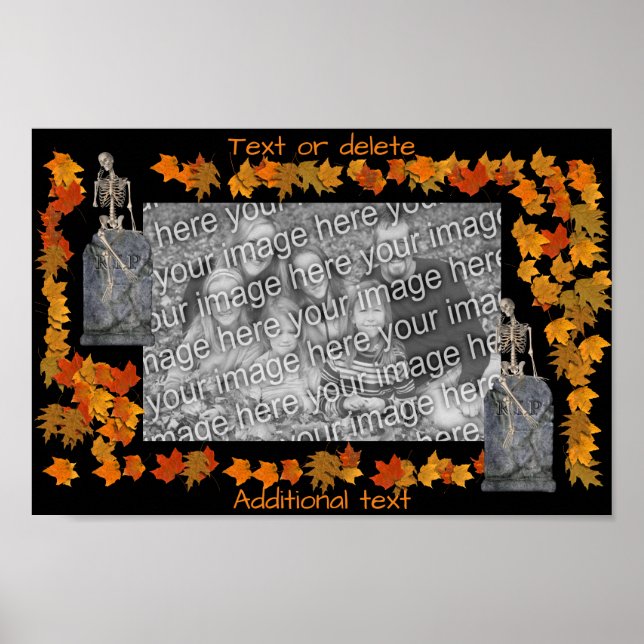 Skelett Halloween Frame erstellen Sie Ihr eigenes  Poster (Vorne)