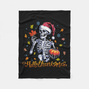 Skelett Halloween Frohe Weihnachten Frohes Halloth Fleecedecke