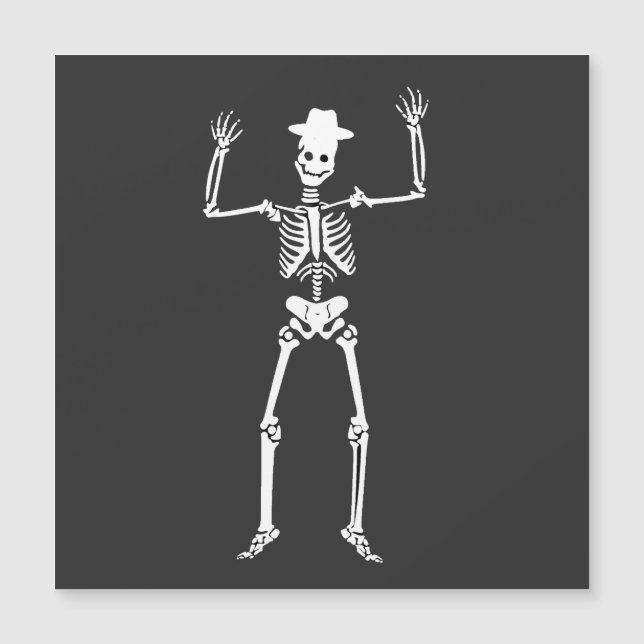 Skelett, Halloween, Hexe Magnetkarte (Vorderseite)