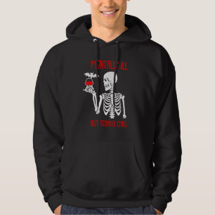 Skelett Halloween-Kostüm geistig krank aber völlig Hoodie