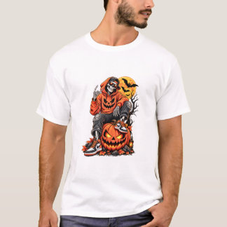 Skelett Halloween Kürbis Shirt