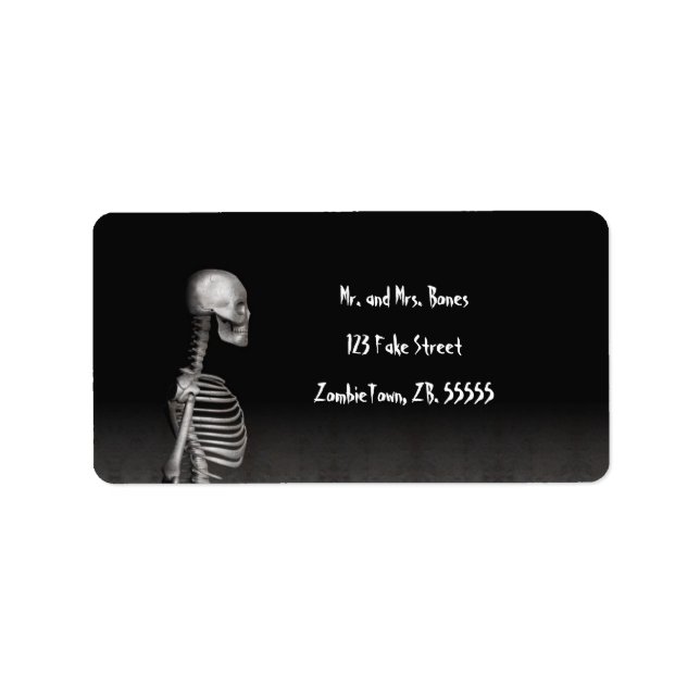 Skelett - Halloween Labels Adressaufkleber (Vorne)