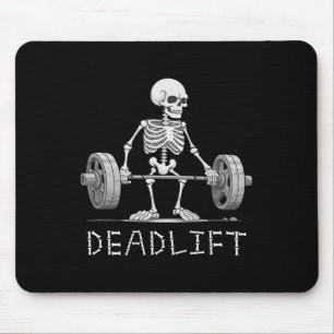 Skelett Halloween lustiges Gewichtheber Kostüm Mousepad