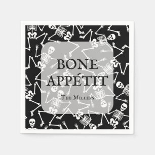 Skelett Halloween-Party Black Serviette