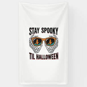 Skelett-Halloween-Shirt mit Hexenbrille Vintage Banner